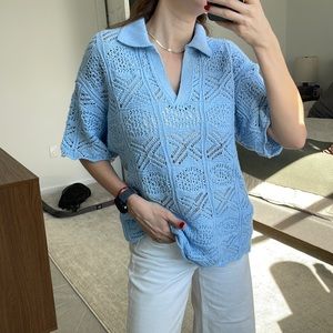 Mango Oversize Crochet Sweater